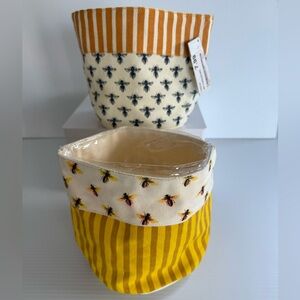 Bee Patterned Storage Bins/Plant Holders